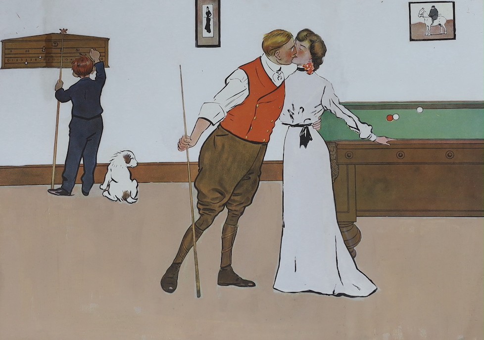 After Lance Thackeray, set of four prints, A Billiard Match, framed, 29 x 41cm